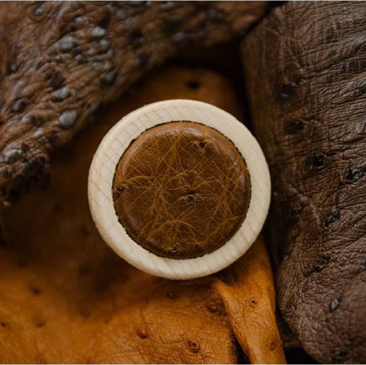 Leather bottle cap.